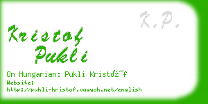 kristof pukli business card